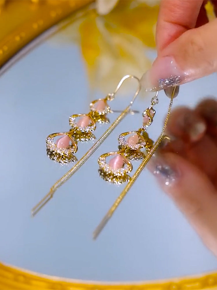 Ginkgo Leaf Earrings Long Tassel Earrings