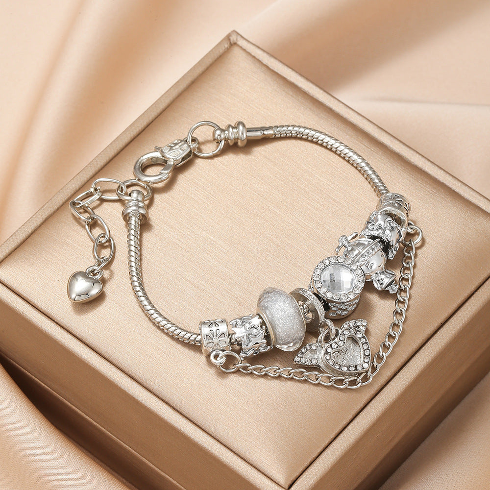 White Fairy Cupid Heart Pendant Bracelet Gift Accessories
