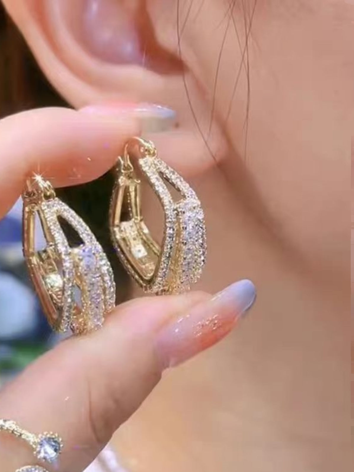 Super Sparkling Zirconia Geometric Square Earrings