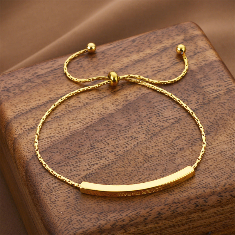 Design Titanium Steel Non-fading Bracelet Adjustable Pull-out Hand Jewelry