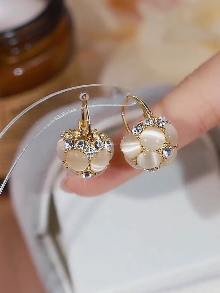 18K Gold Light Luxury Full Diamond Cat’s Eye Women’s Accessories