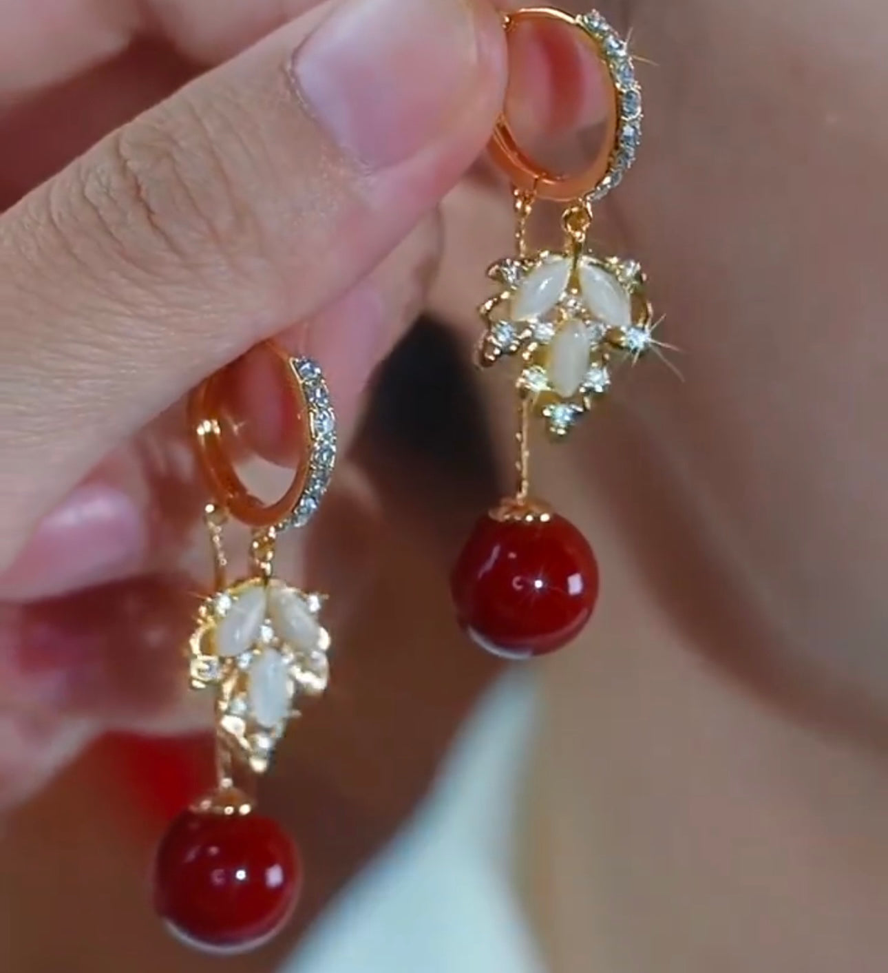 Festive Red Simple Fashion Exquisite New Year Earrings