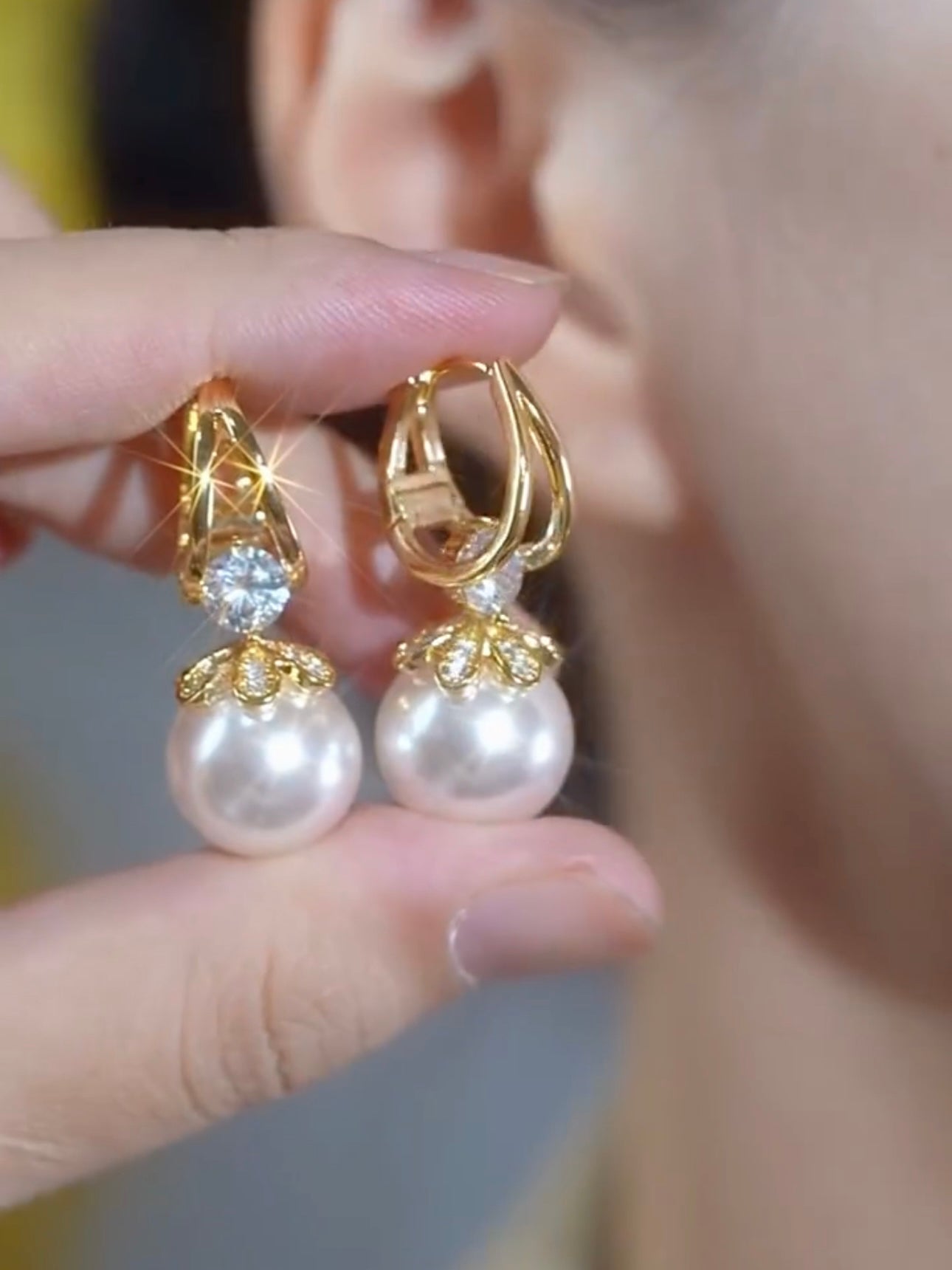 Fashionable All-Match French Pearl Earrings For Women 925 Silver Needle Earrings