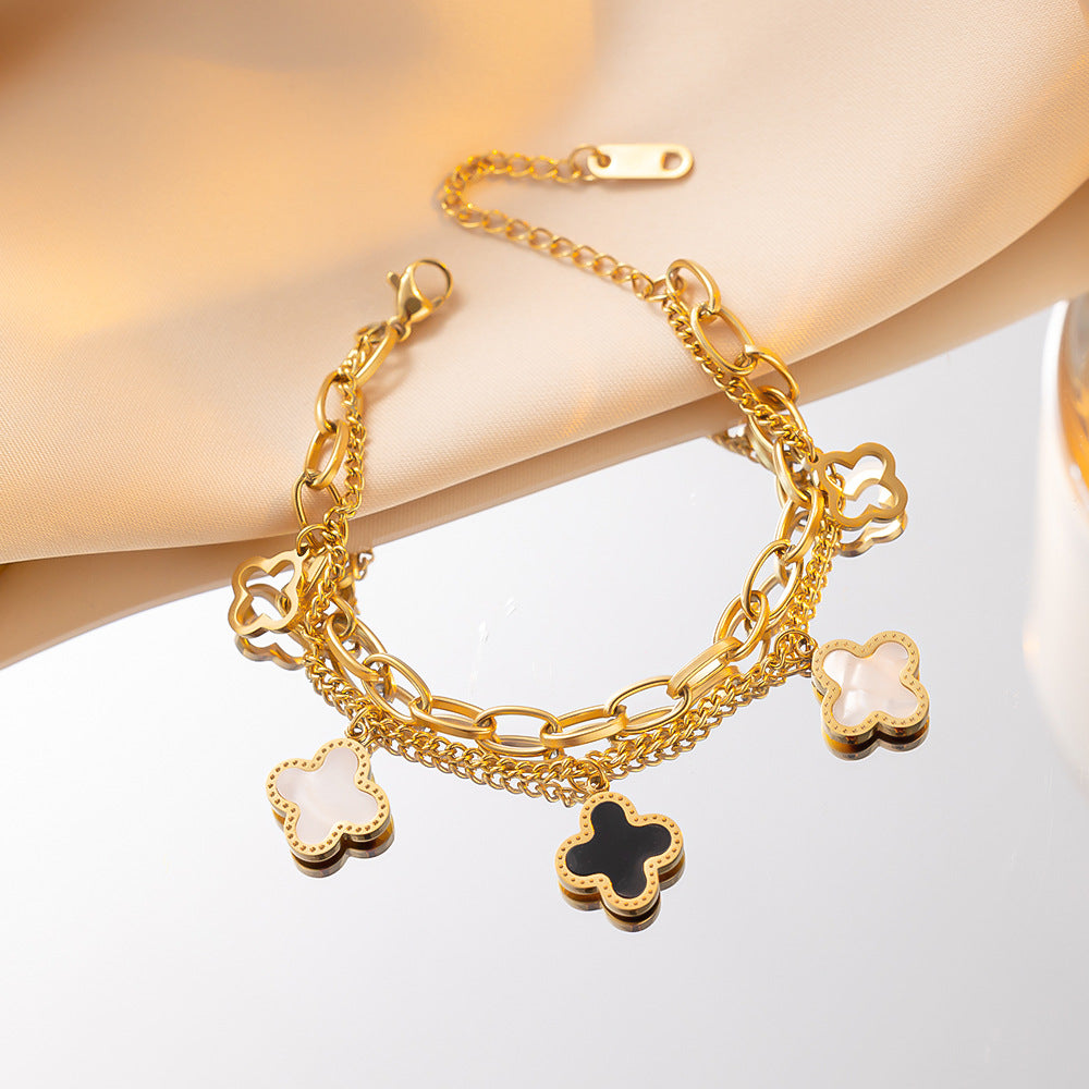 Fashionable All-match Four-leaf Clover Bracelet For Women