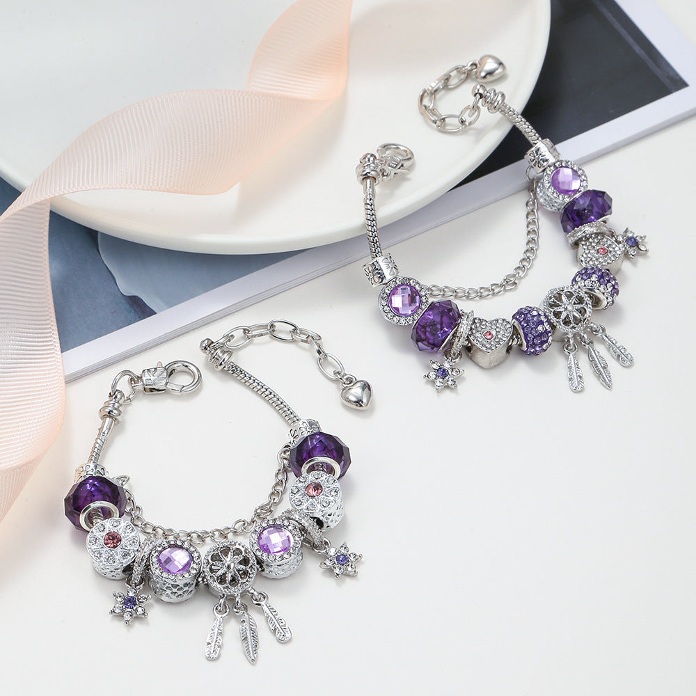 Purple Dream Catcher Bracelet Christmas Jewelry Gift