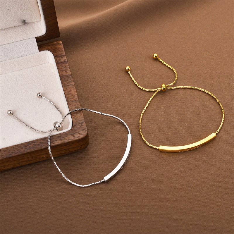 Design Titanium Steel Non-fading Bracelet Adjustable Pull-out Hand Jewelry