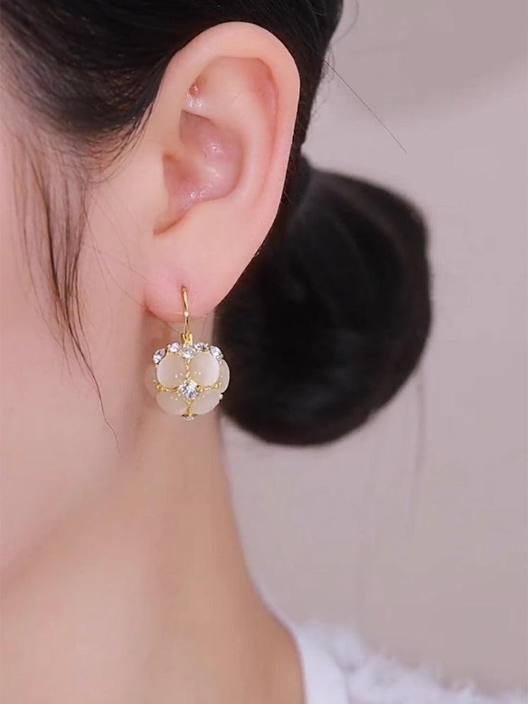 18K Gold Light Luxury Full Diamond Cat’s Eye Women’s Accessories
