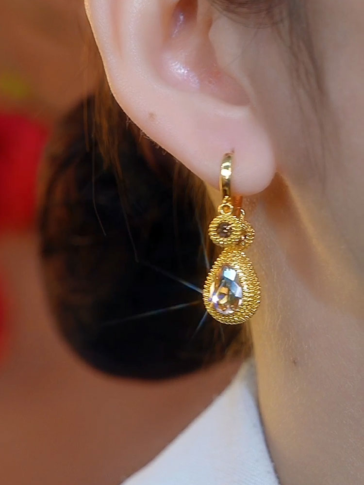 New Golden Durian All-match Temperament Pendant Earrings