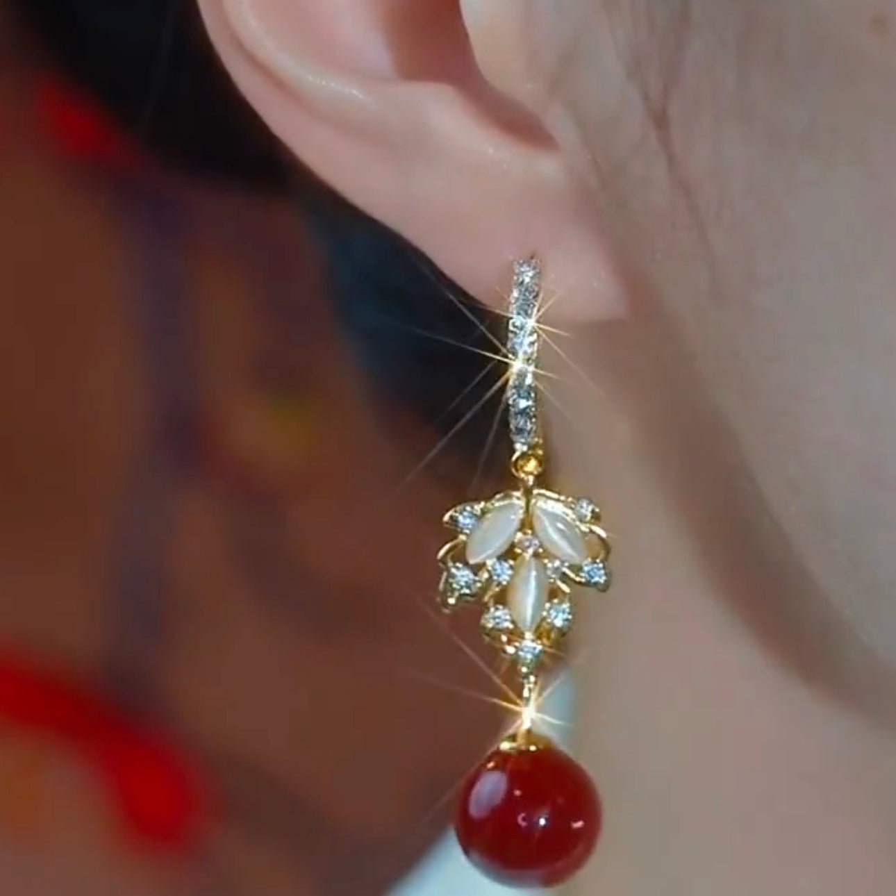 Festive Red Simple Fashion Exquisite New Year Earrings