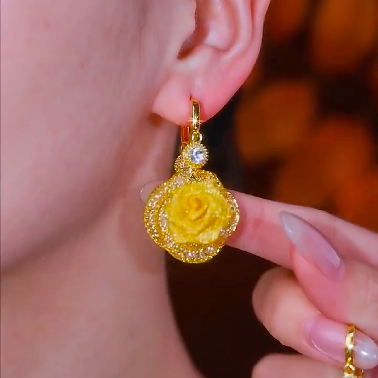 Fashionable And Versatile Rose Earrings For Women