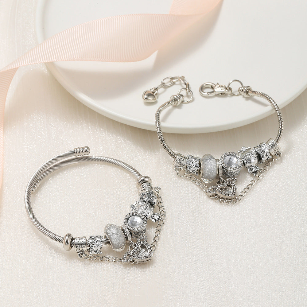 White Fairy Cupid Heart Pendant Bracelet Gift Accessories