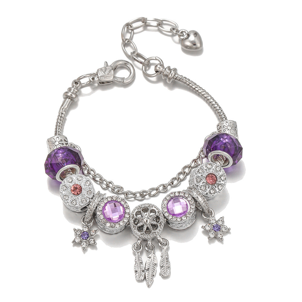 Purple Dream Catcher Bracelet Christmas Jewelry Gift