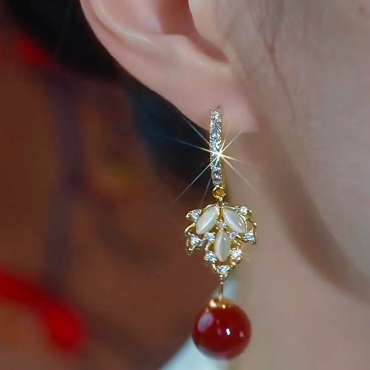 Festive Red Simple Fashion Exquisite New Year Earrings