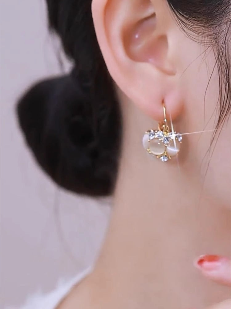 18K Gold Light Luxury Full Diamond Cat’s Eye Women’s Accessories