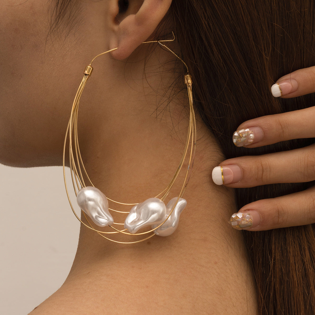 Baroque Style Handmade Multi-layer Tassel Imitation Pearl Earrings For Women