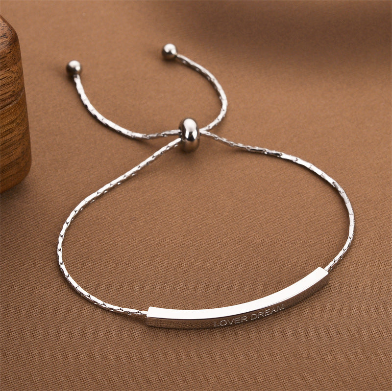 Design Titanium Steel Non-fading Bracelet Adjustable Pull-out Hand Jewelry