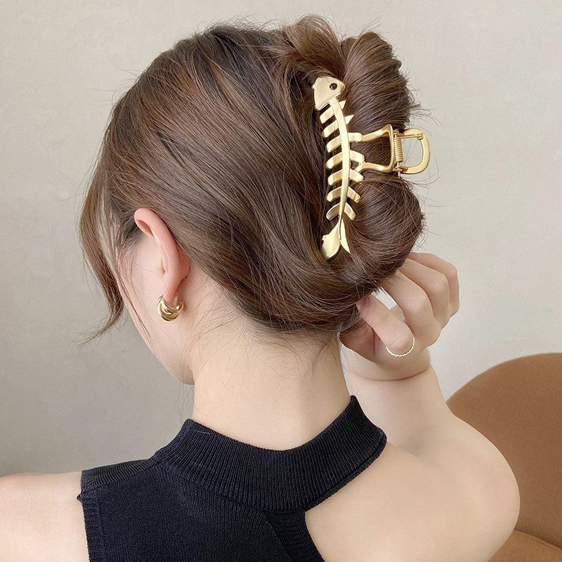 Fishbone Hair Clips For Women Shark Hair Clips Large Hair Accessories Metal Hair Clips