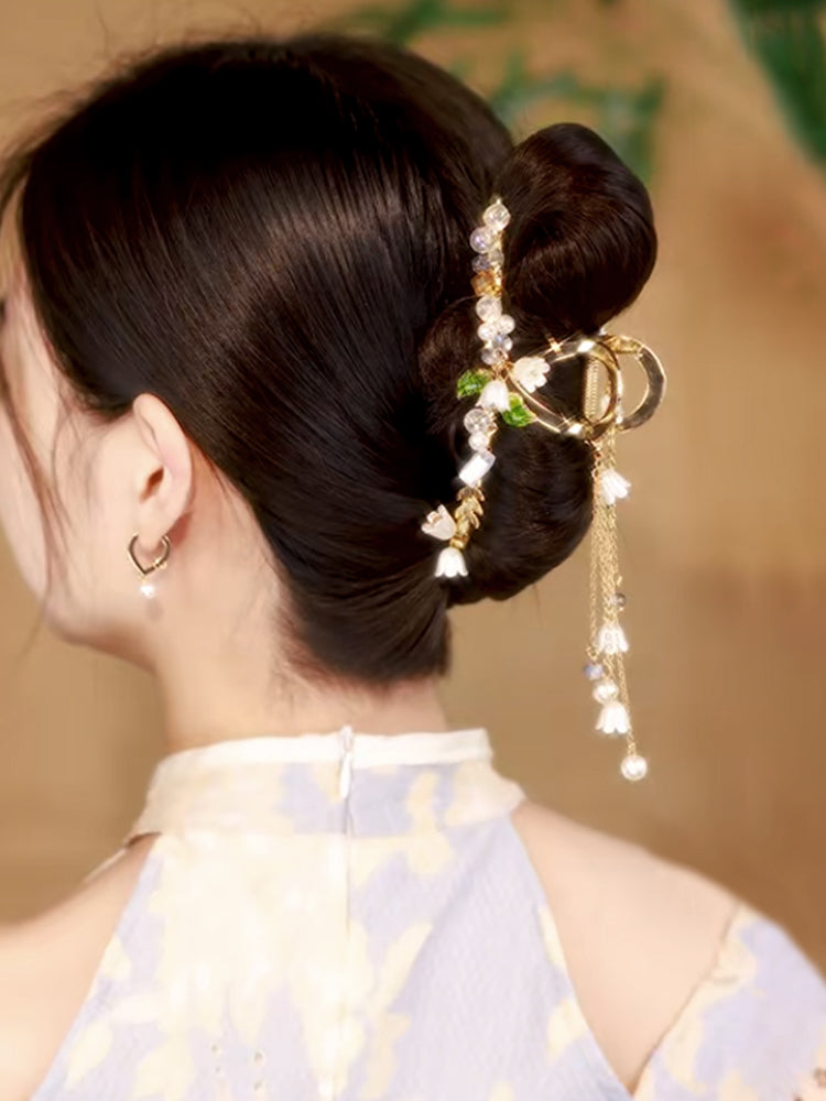 Lily Of The Valley Tassel Hairpin High-end Back Of Head Headpiece