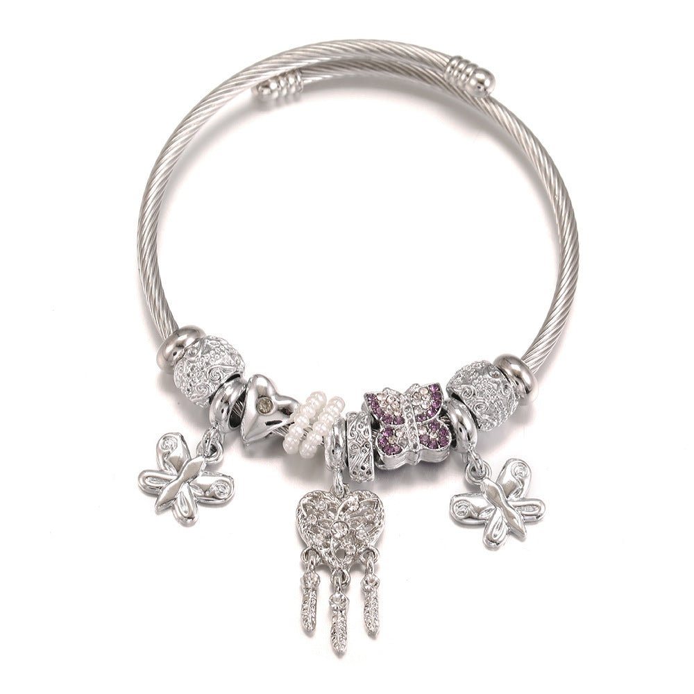 Diy Open Bracelet Sweet Butterfly Dream Catcher Accessories Youth Female Bracelet Jewelry