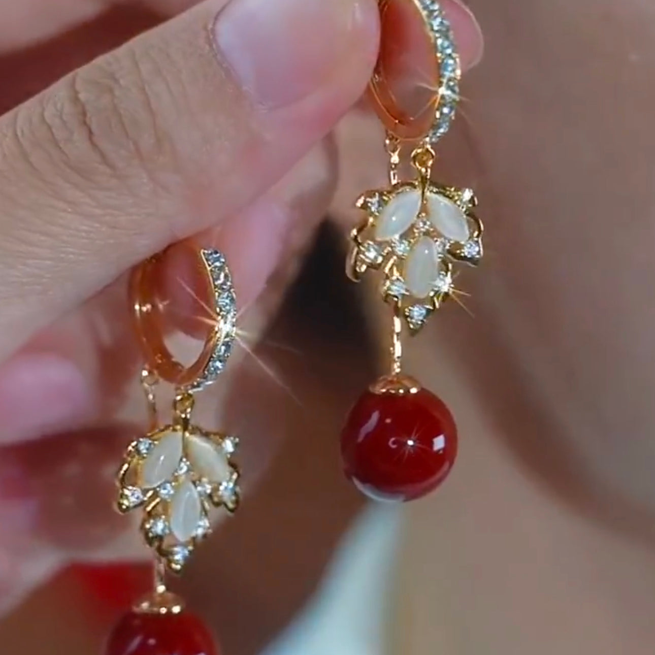 Festive Red Simple Fashion Exquisite New Year Earrings