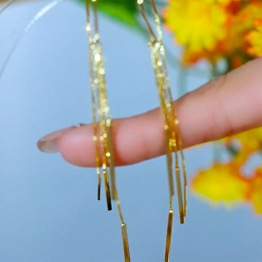 Elegant And Simple Long Tassel Earrings For Women, Perfect For Everyday Wear