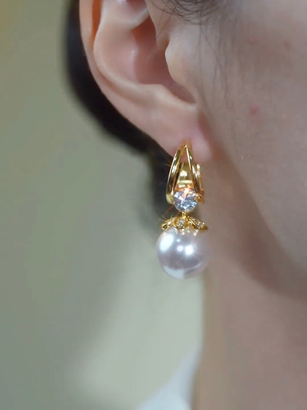 Fashionable All-Match French Pearl Earrings For Women 925 Silver Needle Earrings