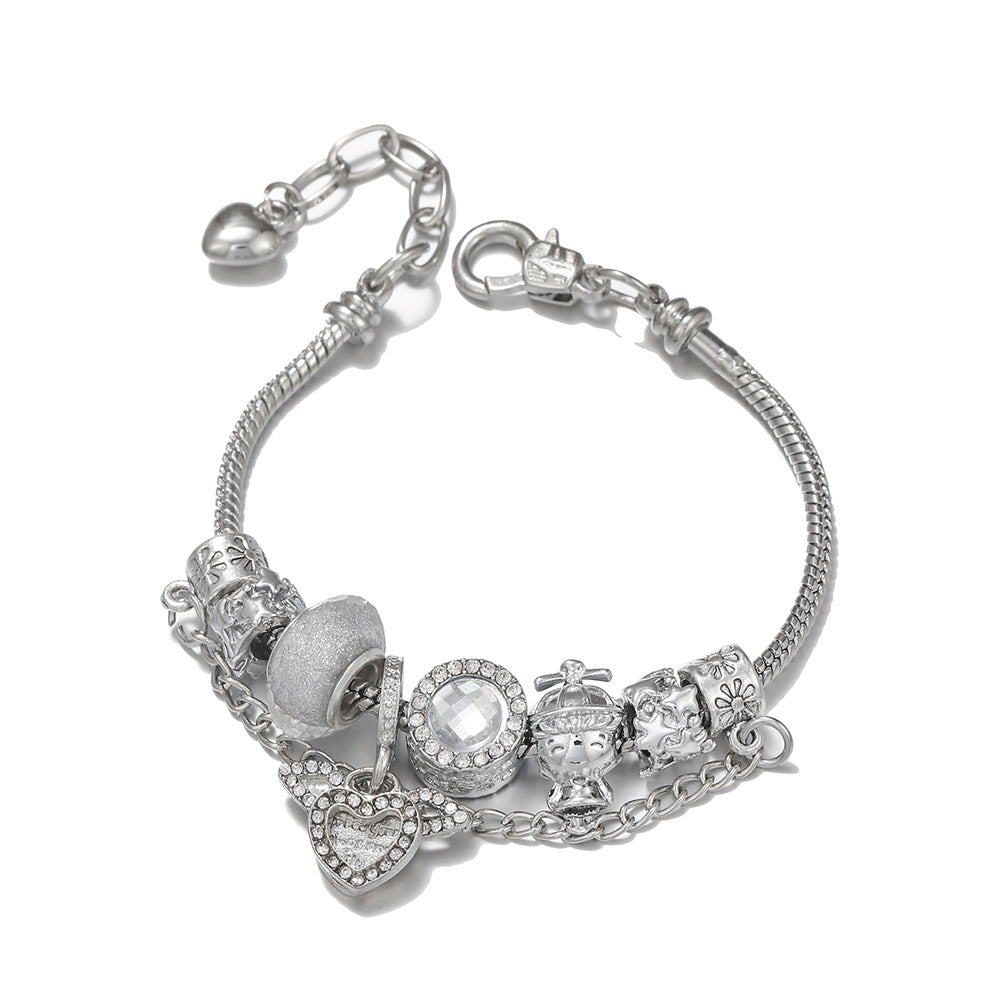 White Fairy Cupid Heart Pendant Bracelet Gift Accessories