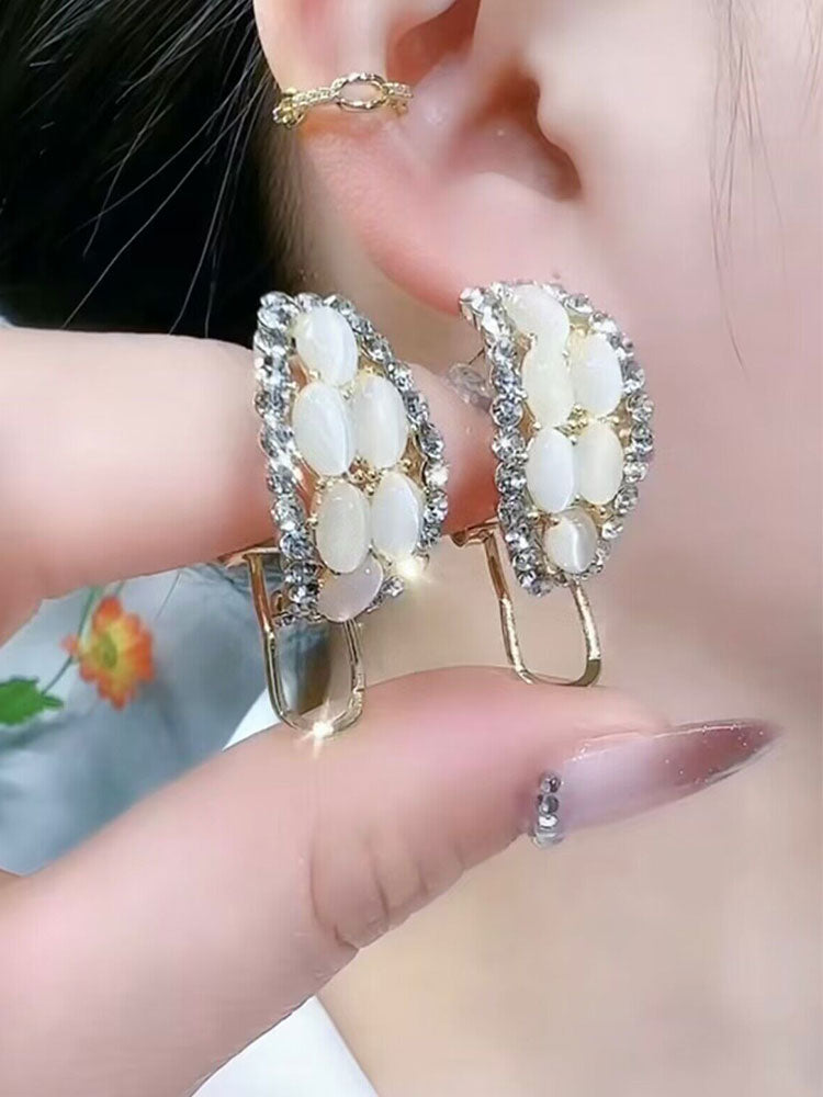 Women's Super Flashy Blue Earrings New Style Retro Style Versatile Earrings