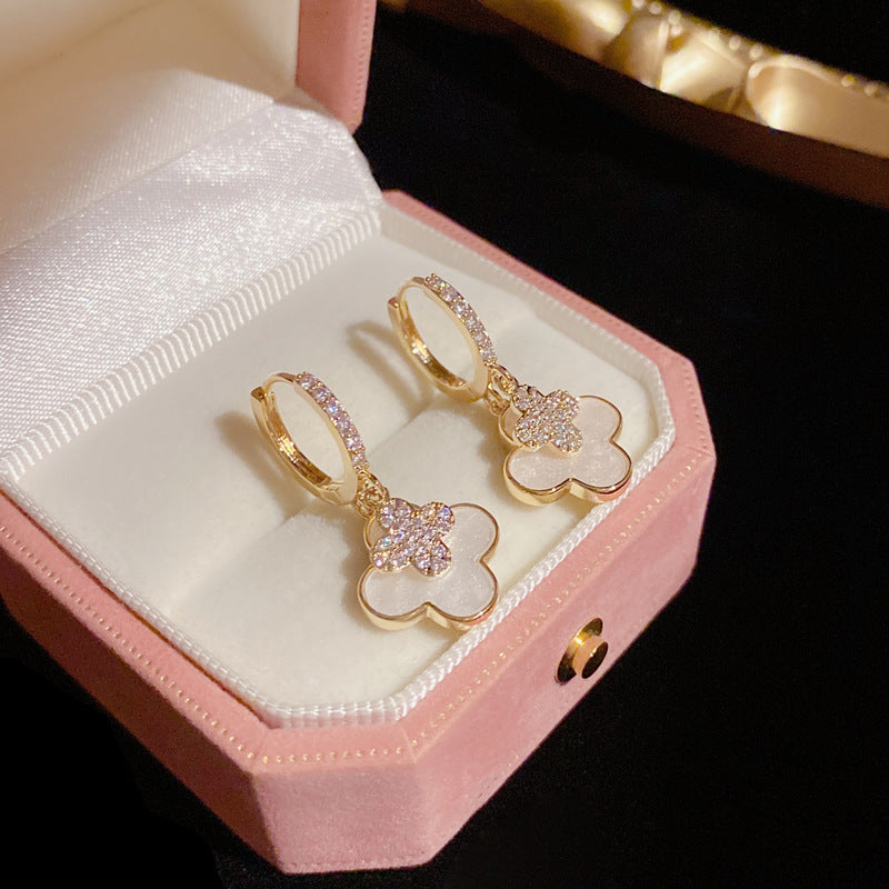 Four-Leaf Flower Earrings Exquisite Design Elegant Earrings For Women