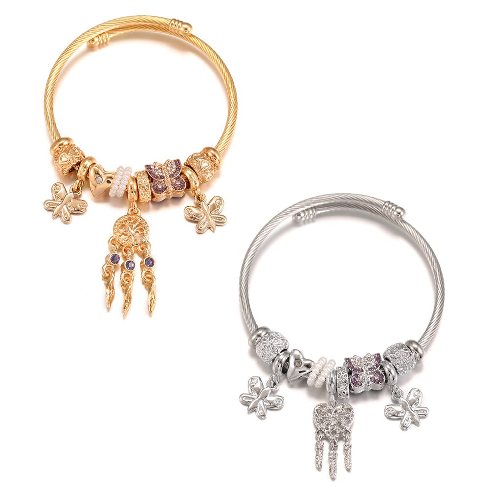 Diy Open Bracelet Sweet Butterfly Dream Catcher Accessories Youth Female Bracelet Jewelry
