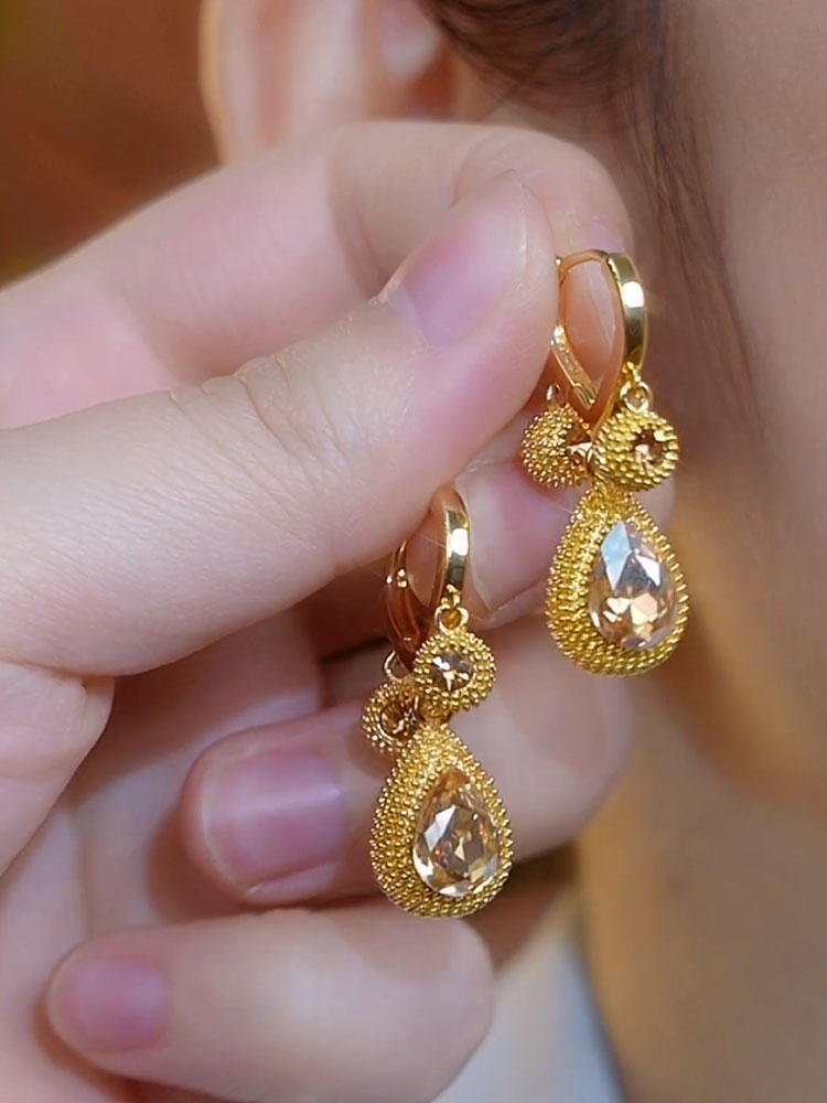 New Golden Durian All-match Temperament Pendant Earrings