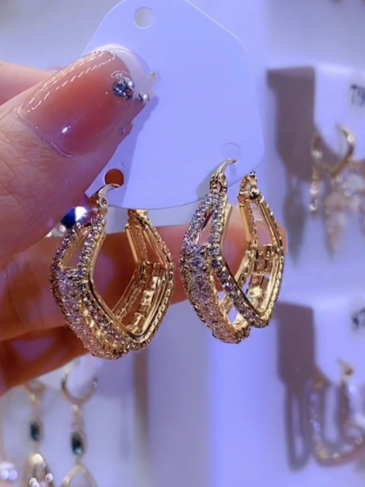 Super Sparkling Zirconia Geometric Square Earrings