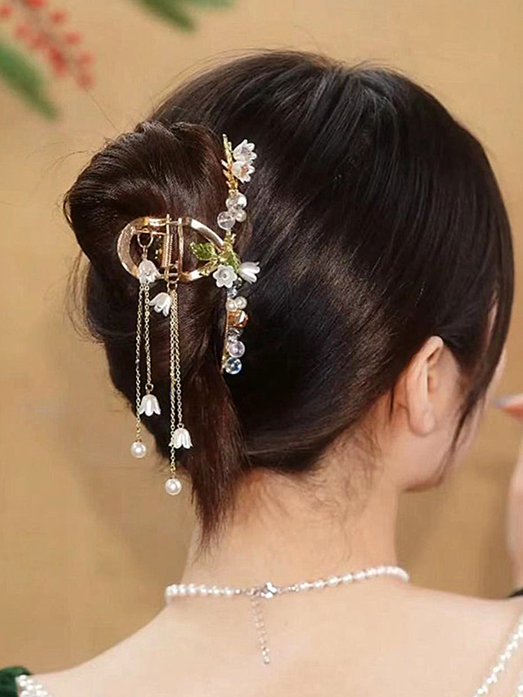 Lily Of The Valley Tassel Hairpin High-end Back Of Head Headpiece