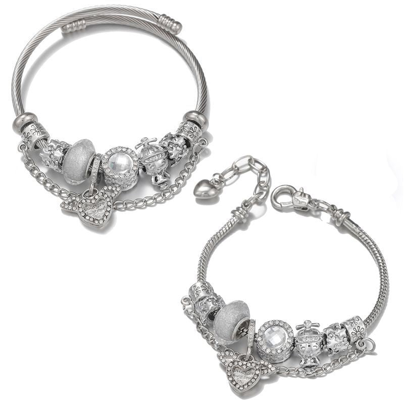 White Fairy Cupid Heart Pendant Bracelet Gift Accessories
