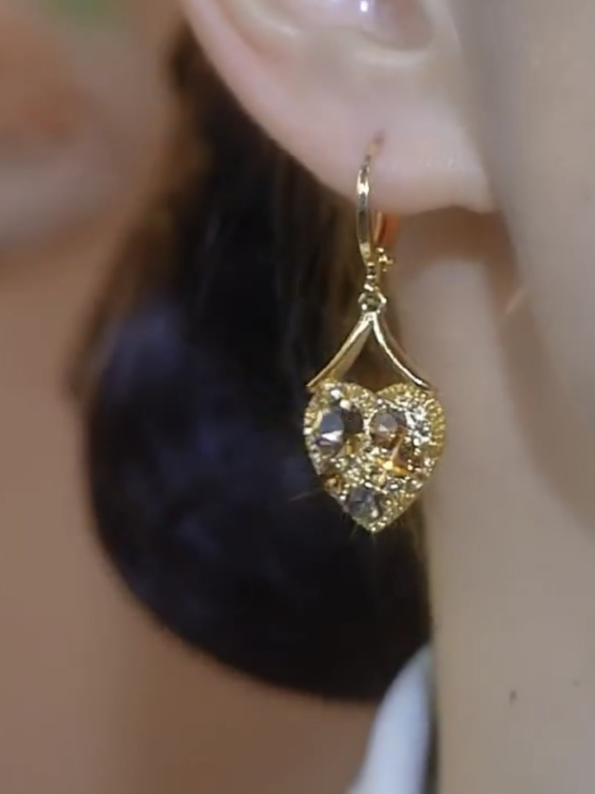 Pendientes de corazón de melocotón dulces y exquisitos de moda temperamental