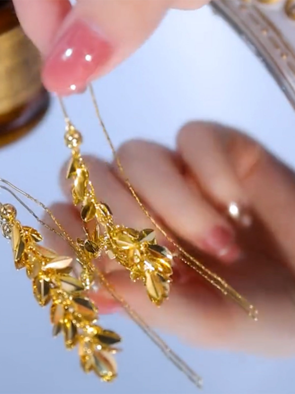 Gold Fashion Earrings Wheat Tassel Earrings for Women