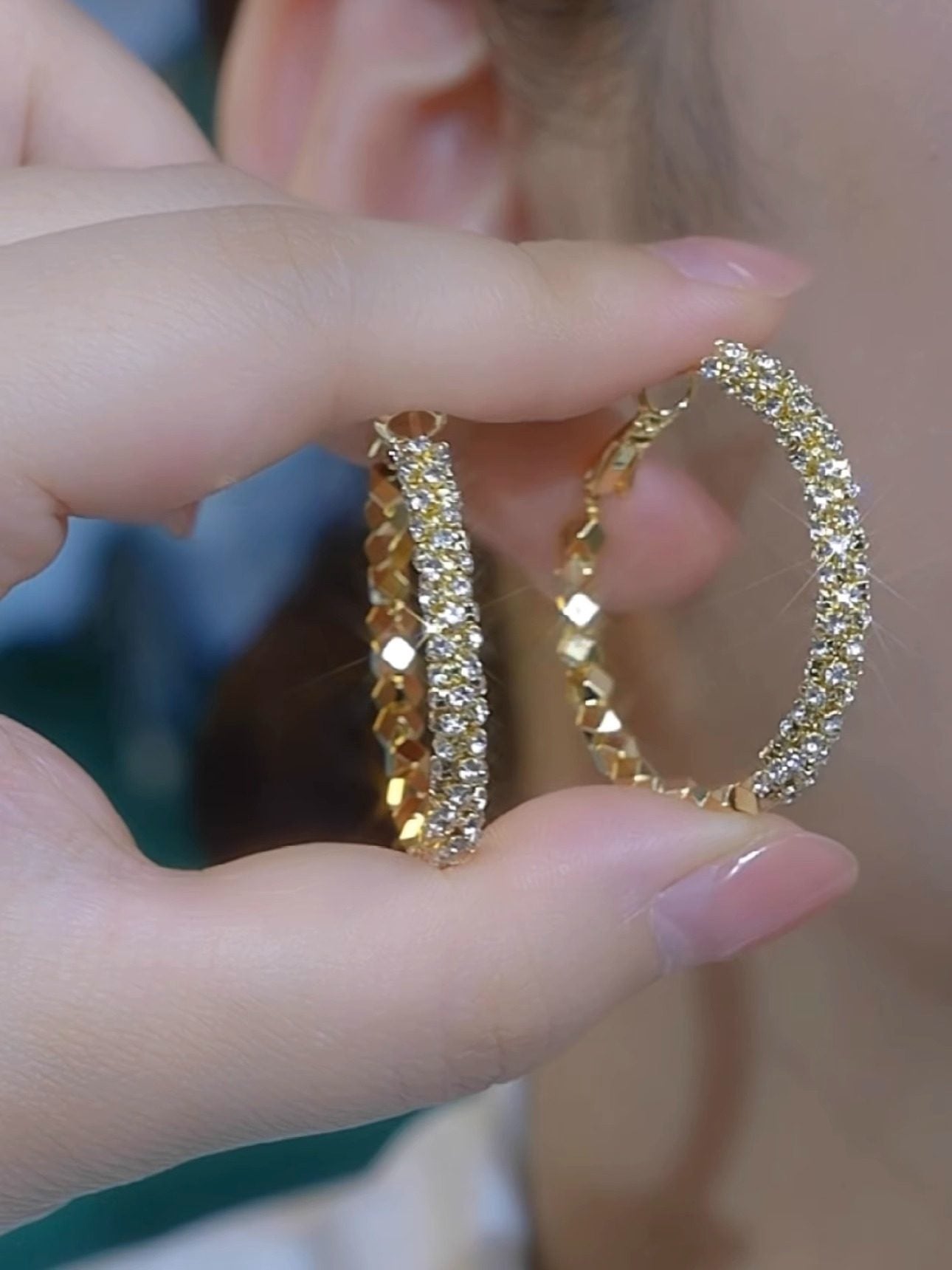 Diamond-encrusted Sterling Silver Hoop Earrings With a Stylish Design for Women