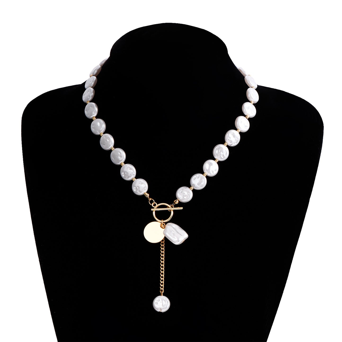 Simple Single Layer Pearl Necklace Tassel Sweater Chain