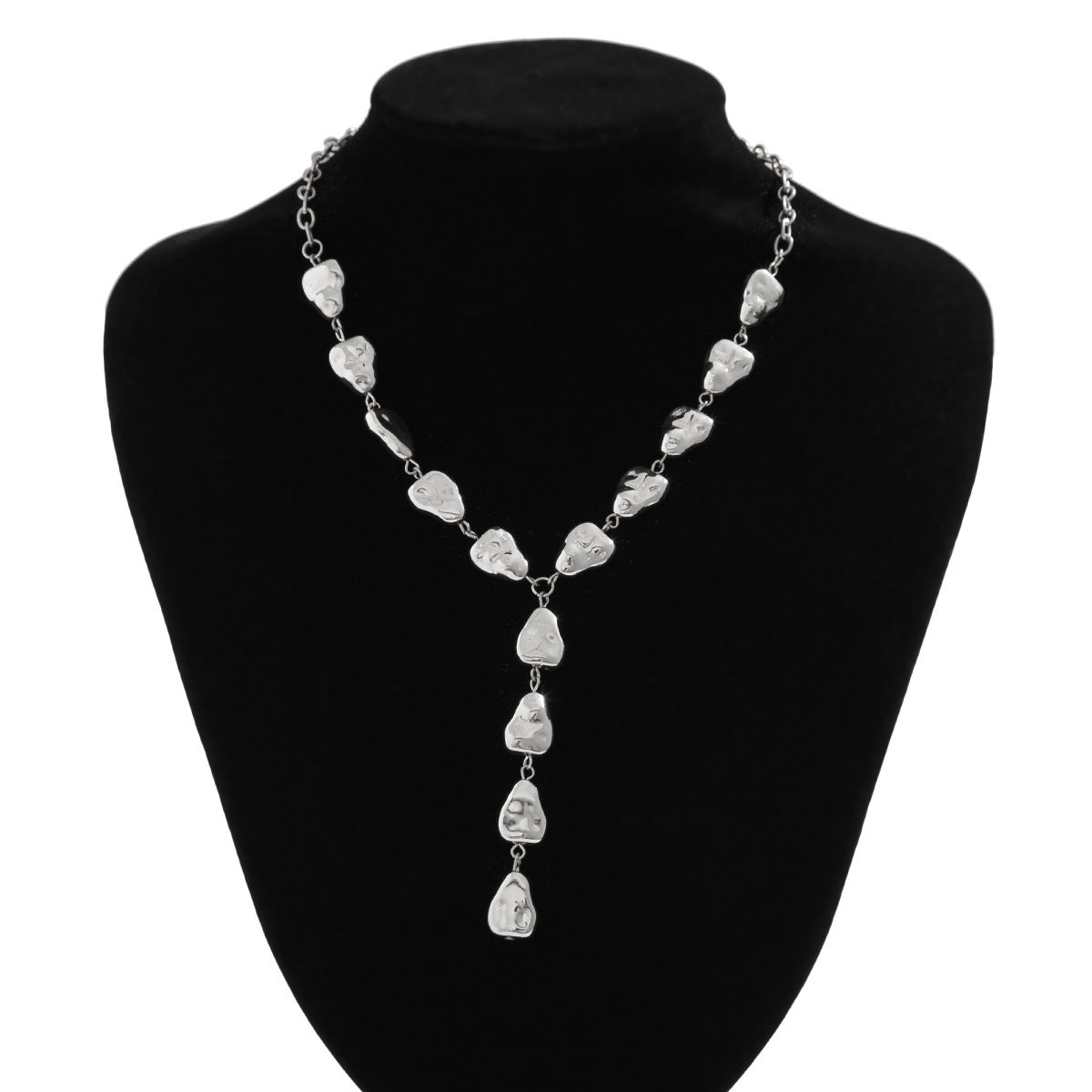 Jewelry Necklace Irregular Baroque Y-Shaped Clavicle Chain Flat Drop Pendant Necklace Female