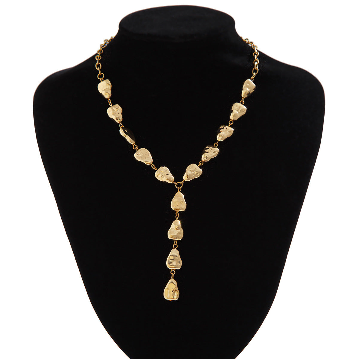 Jewelry Necklace Irregular Baroque Y-Shaped Clavicle Chain Flat Drop Pendant Necklace Female