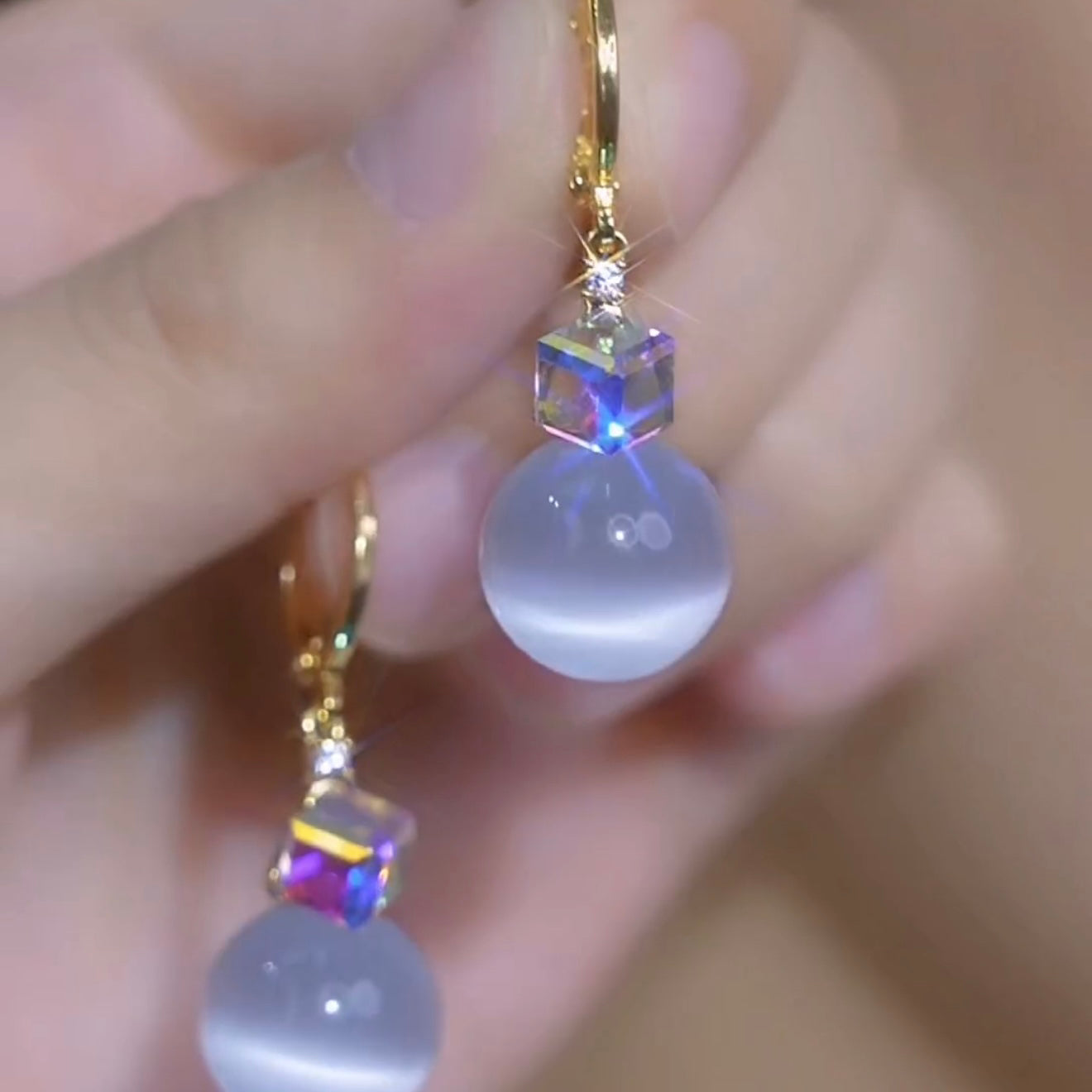 Fashionable and Versatile Exquisite Design Cat's Eye Earrings for Women