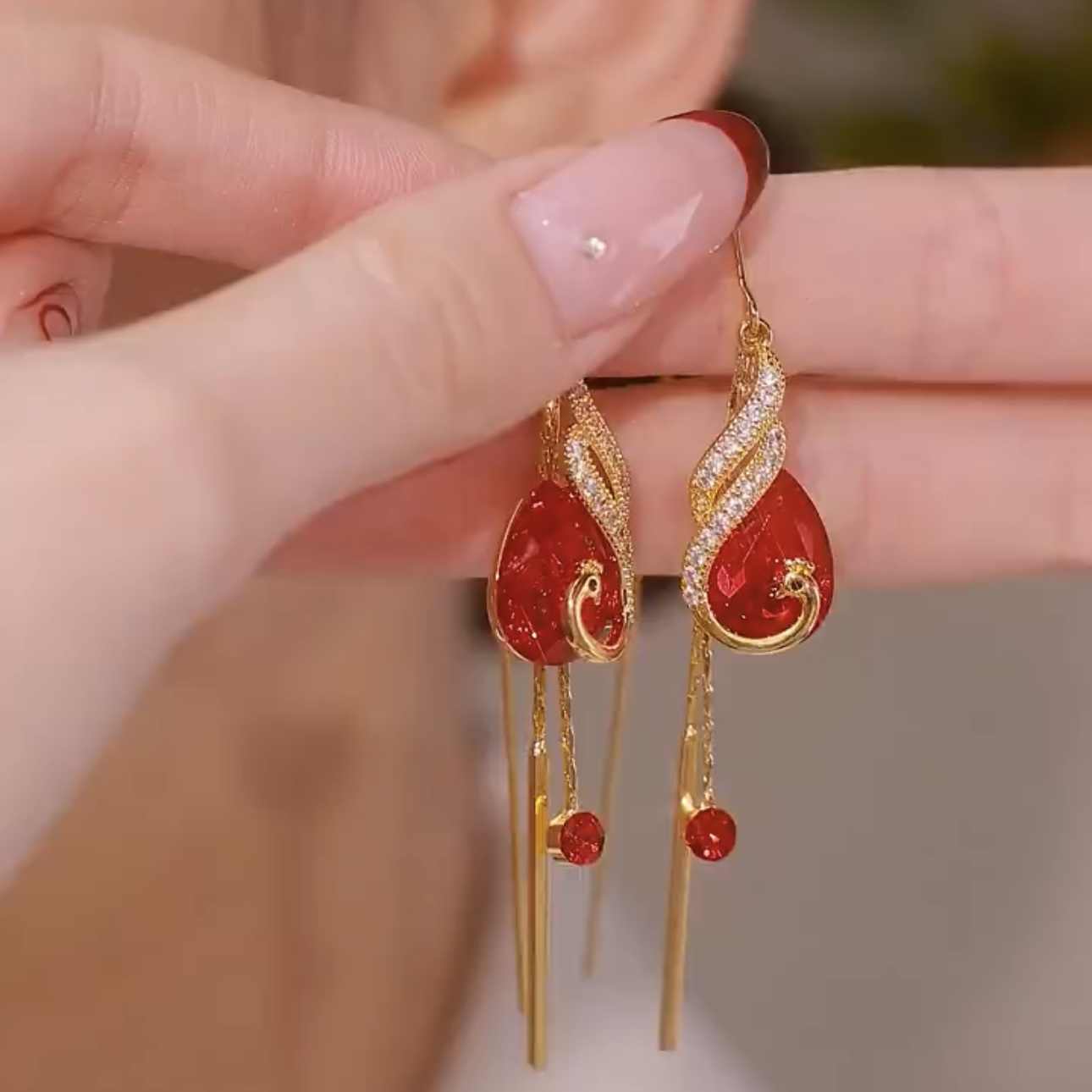 Women's Crystal Phoenix Anti-lost Festive Earrings