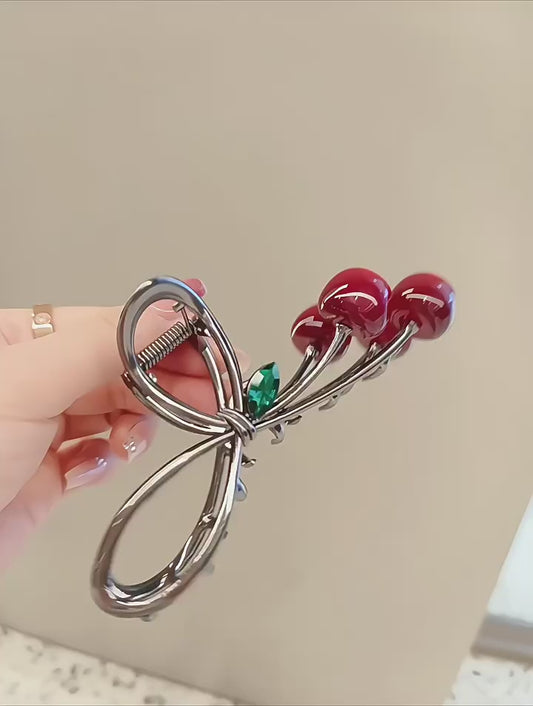 Metal Cherry Hairpin Shark Clip Headwear