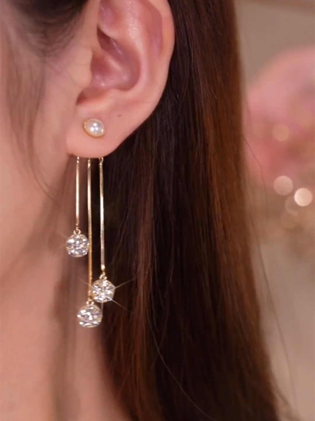 Designer-Style Long Pearl Tassel Earrings for Women