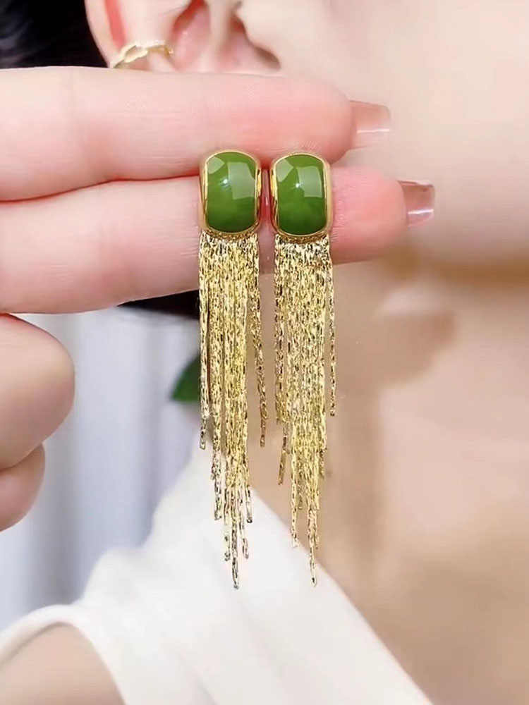 New S925 Sterling Silver Long Tassel Earrings for Women | Luxury Statement Dangle Earrings