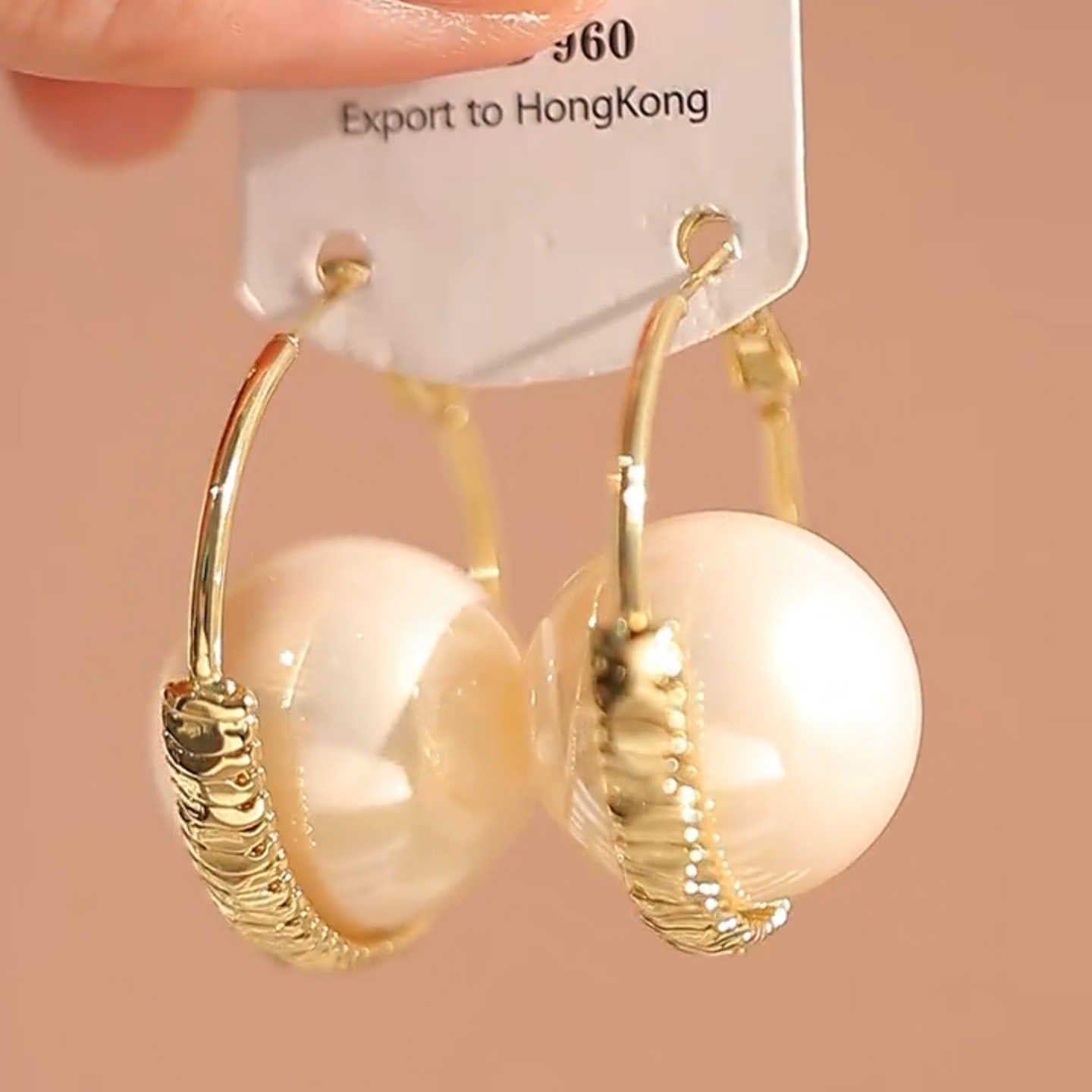 New Large Pearl Gold Hoop Earrings — Women's Light Luxury Accessory