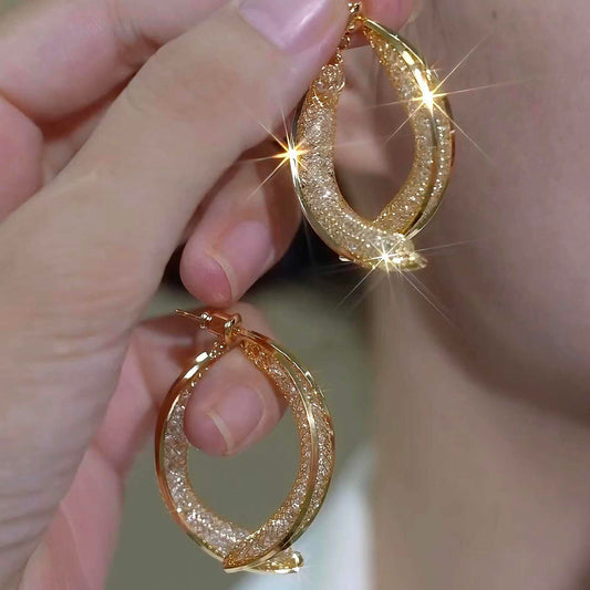 S925 Silver Cross-Mesh Hoop Earrings – Vintage-Inspired Elegant Statement Jewelry for Women