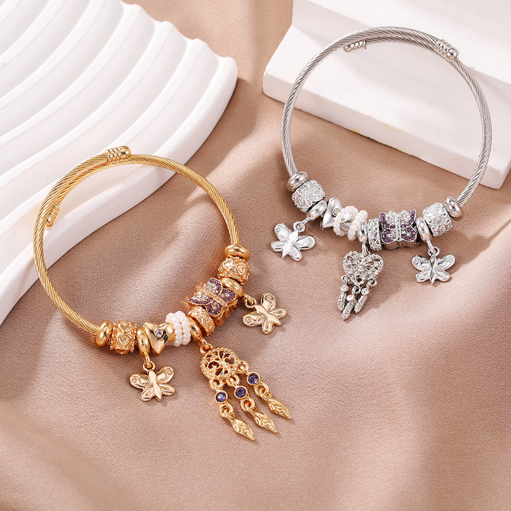 DIY offenes Armband süße Schmetterling Traumfänger Zubehör Jugend weibliche Armband Schmuck