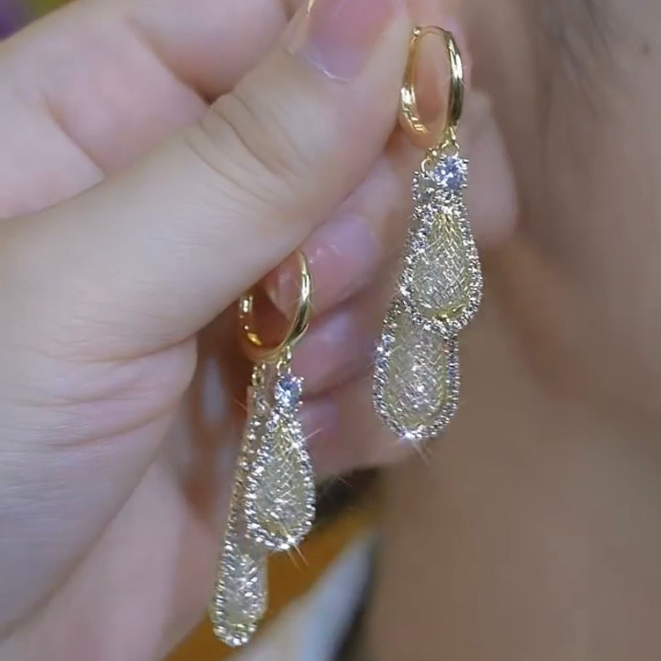 18K Gold Niche Design Fashion Earrings Women's Accessories