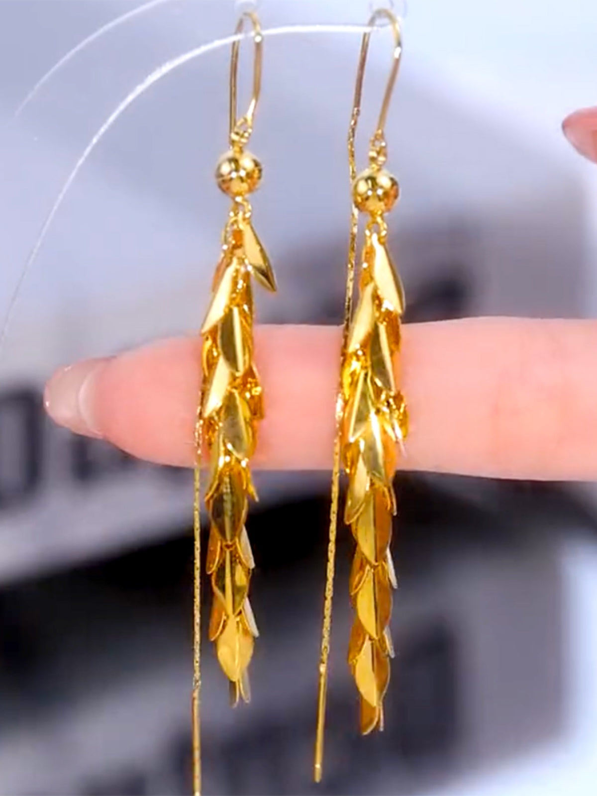 Gold Mode Ohrringe Weizen Quaste Ohrringe für Frauen